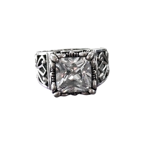 Silpada R0981 Sterling Silver Uptown Cubic Zirconia Filigree Ring Size 7 - Picture 1 of 8
